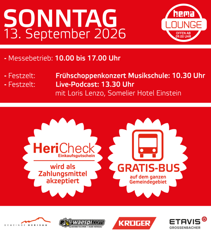 Programm HEMA 2026 – Sonntag